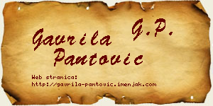 Gavrila Pantović vizit kartica